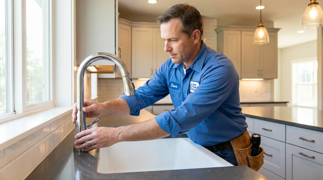 Kitchen faucet installation by Johns Plumbing LLC in Tracy