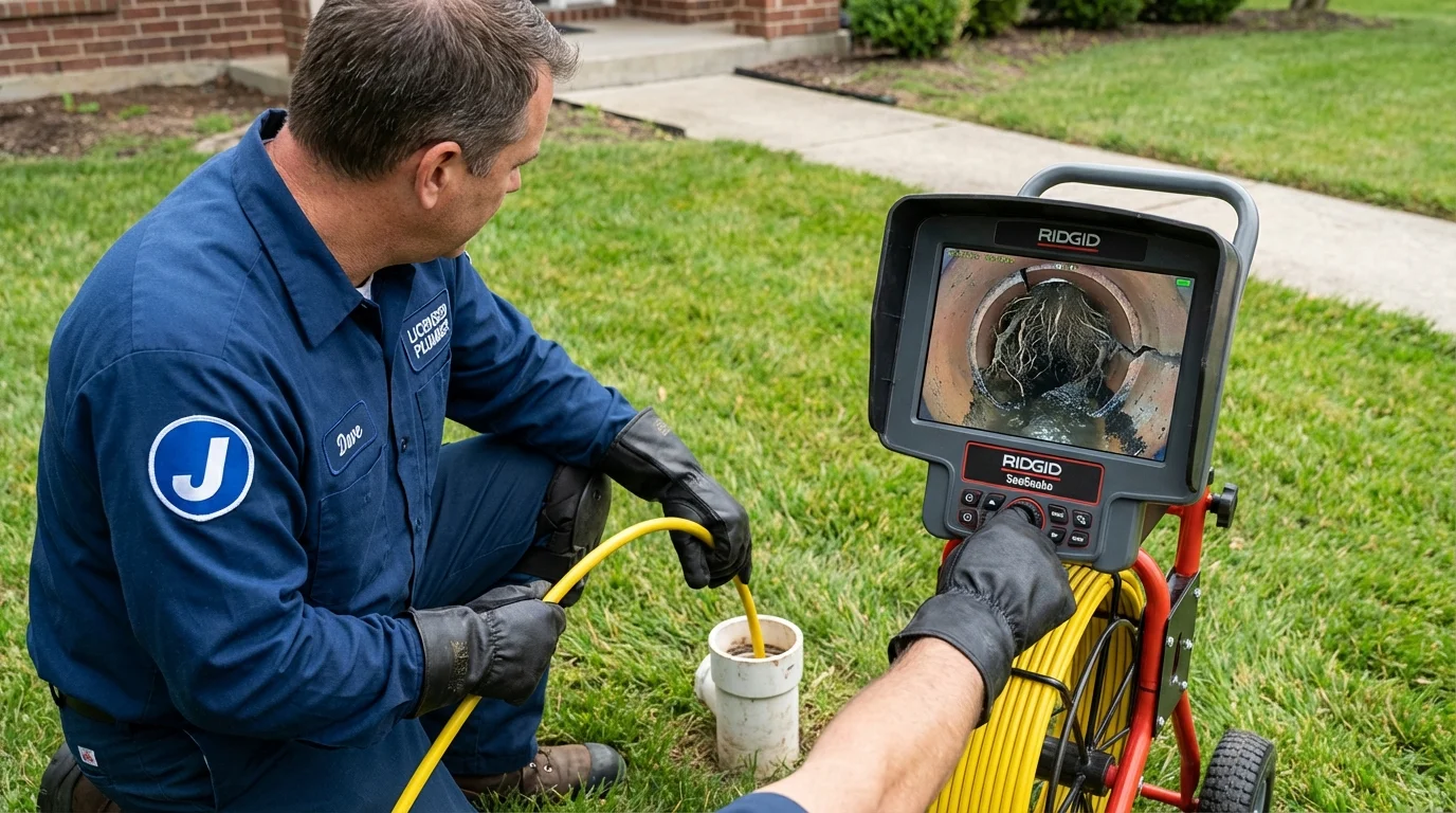Sewer camera inspection being performed by Johns Plumbing LLC in Tracy